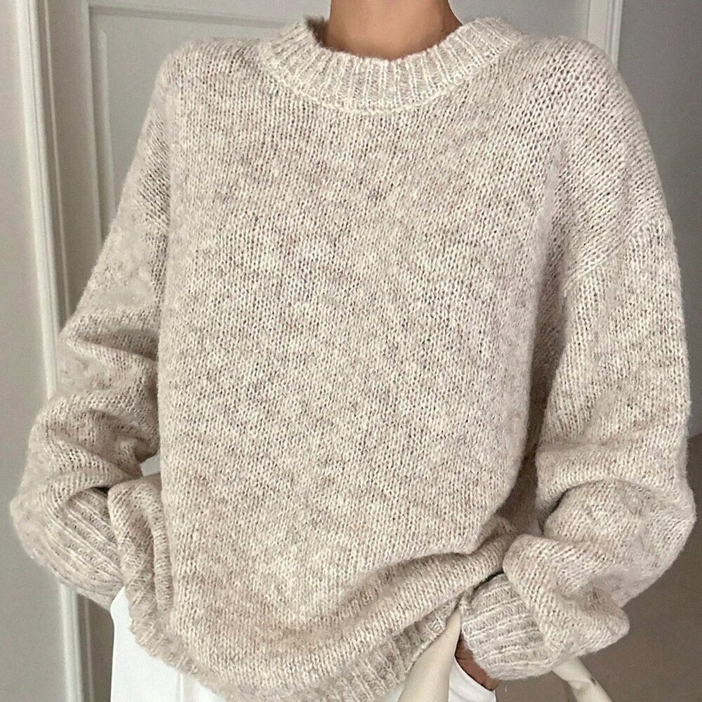 Apricot Casual Women's Solid Drop Shoulder Sweater - Picture 5 of 9